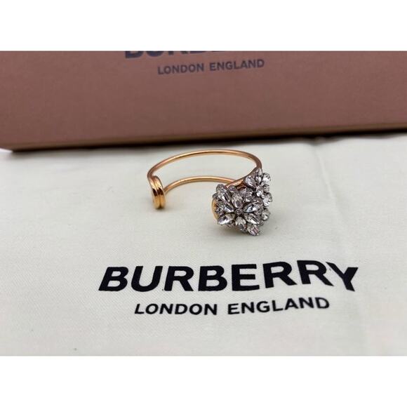 Burberry Gold Plated Daisy Crystal Open Cuff Bracelet - Picture 1 of 3